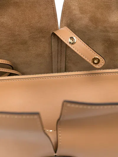 Tod's Di Bag Folio Leather Shopping Bag In Brown