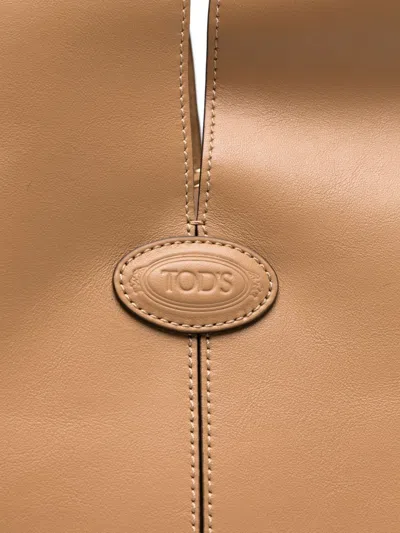 Tod's Di Bag Folio Leather Shopping Bag In Brown