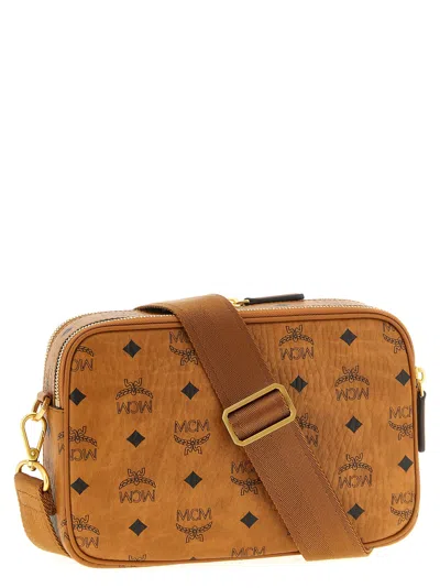 Mcm Diamond Crossbody Bags Brown In Orange