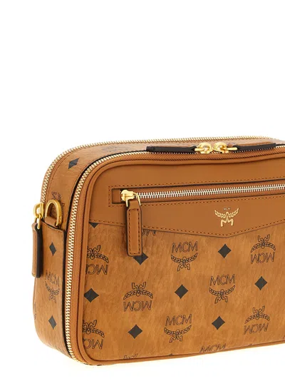 Mcm Diamond Crossbody Bags Brown In Orange