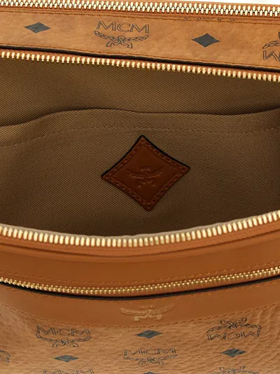 Mcm Diamond Crossbody Bags Brown In Orange