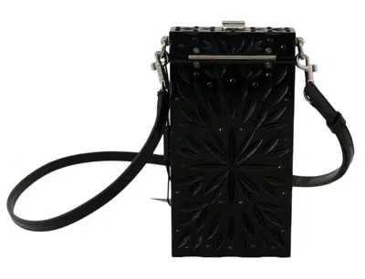 Dolce & Gabbana Black Crystal Plexiglass Cross Cigarette Case Women's Holder In Black