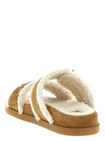 Fendi Flat Open Toe Sandals For Casual Wear In Brown