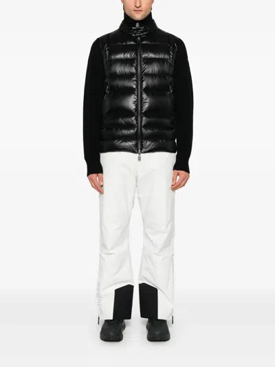 Moncler Grenoble Padded Wool Zip-up Cardigan Clothing In Black