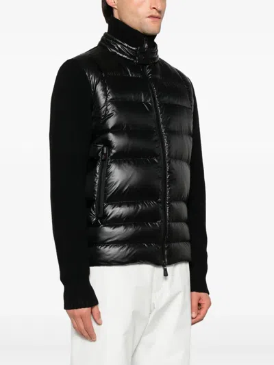 Moncler Grenoble Padded Wool Zip-up Cardigan Clothing In Black