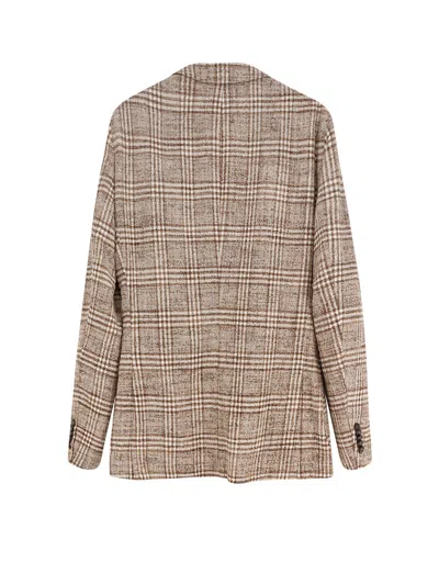 Hugo Boss Tailored Check Pattern Blazer With Notch Lapel In Multi