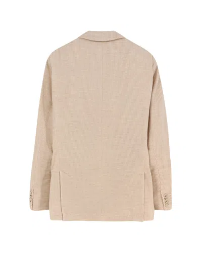 Hugo Boss Double-breasted Corduroy Blazer Pockets In Pink