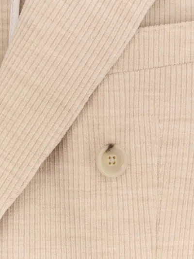 Hugo Boss Double-breasted Corduroy Blazer Pockets In Pink