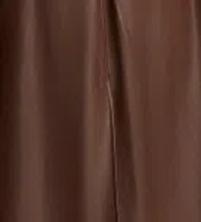 Kenneth Cole Belted Faux Leather Trench Coat With Faux Fur Collar In Brown