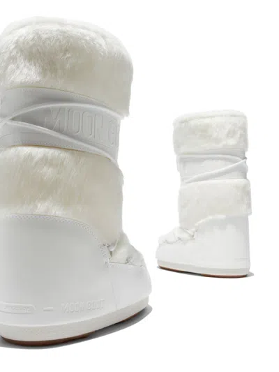 Moon Boot Icon Faux Fur Boots In White