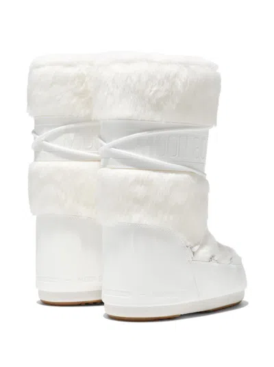 Moon Boot Icon Faux Fur Boots In White