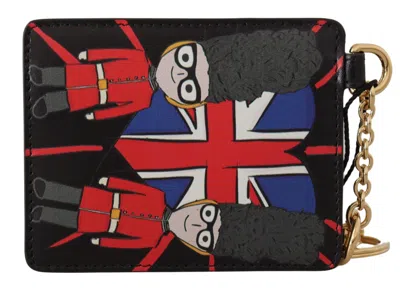 Dolce & Gabbana Black Leather #dgloveslondon Keyring Cardholder Coin Women's Case In Brown