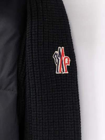 Moncler Grenoble Padded Wool Zip-up Cardigan Clothing In Black