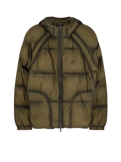 Represent Hooded Blazer With Elastic Cuffs And Pockets In Green