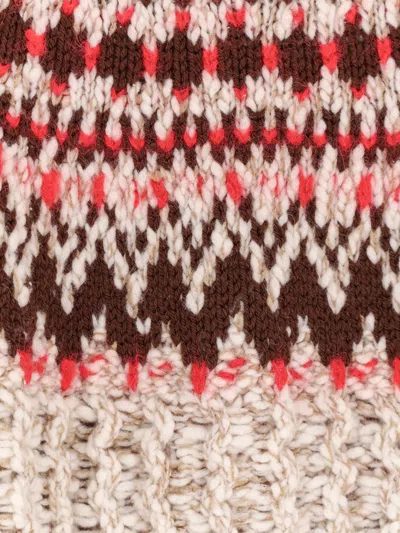 Moncler Jacquard Wool Blend Sweater With Geometric Pattern In Multi