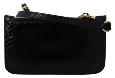 Dolce & Gabbana Black Leather Coin Purse Wristlet Mirror Agnese Women's Wallet In Black