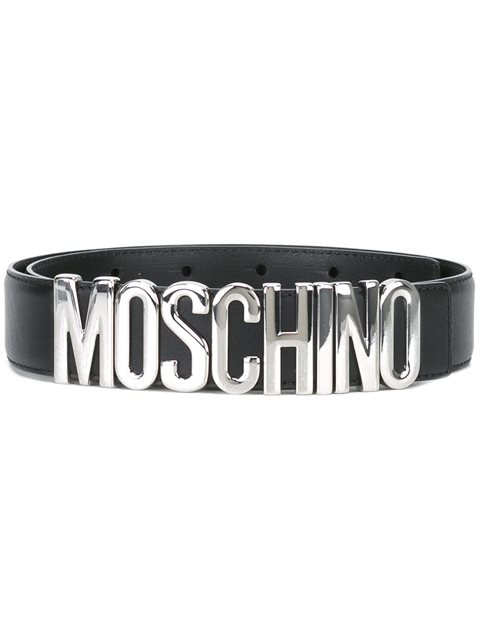 Moschino Belt In Leather With Logo In 1555 Black | ModeSens