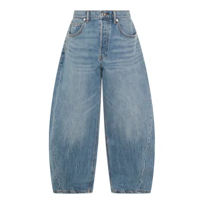 Alexander Wang Crystal-embellished Wide-leg Jeans In Blue