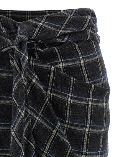 Isabel Marant Wrap Skirt With Asymmetric Hem And Tie Detail In Black