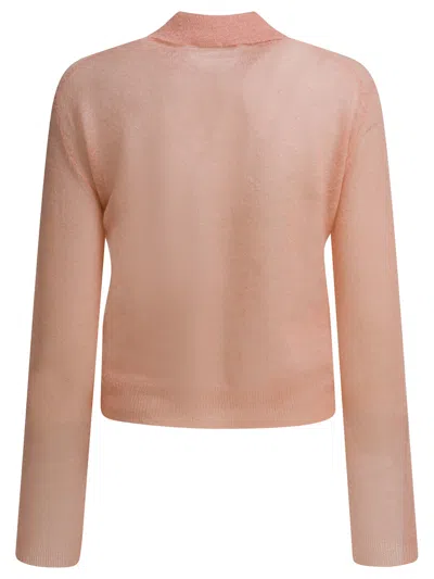 Auralee Collared Knitwear Long Sleeves In Pink