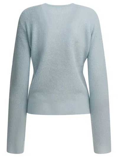 Auralee Long Sleeve Crew Neck Knitwear Piece In Blue