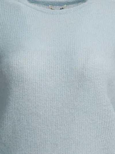 Auralee Long Sleeve Crew Neck Knitwear Piece In Blue