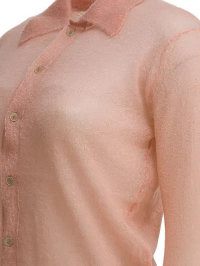 Auralee Collared Knitwear Long Sleeves In Pink