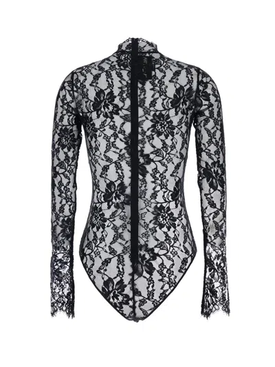 Valentino Lace Body Top In Gray