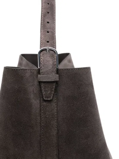 Totême Toteme Women Leather Belted Tote In Gray