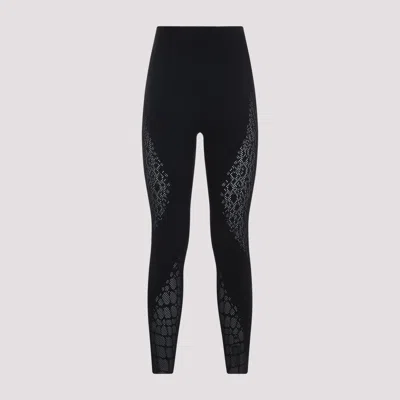 Wolford Snakeskin Pattern Stretch Leggings In Black