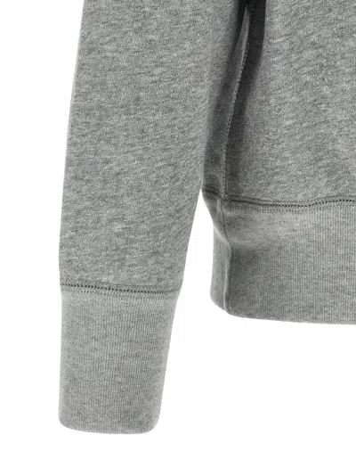 Isabel Marant Ribbed Cuff Long Sleeve Crew Neck Sweatshirt In Gray