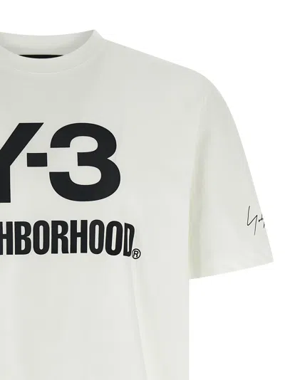 Y-3 Logo Printed Crew Neck T-shirt In White
