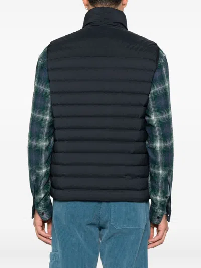 Stone Island Lightweight Sleeveless Padded Vest Pockets In Blue