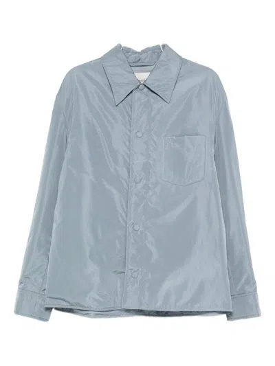 Ami Alexandre Mattiussi Lightweight Nylon Shirt Featuring Chest Pocket In Blue