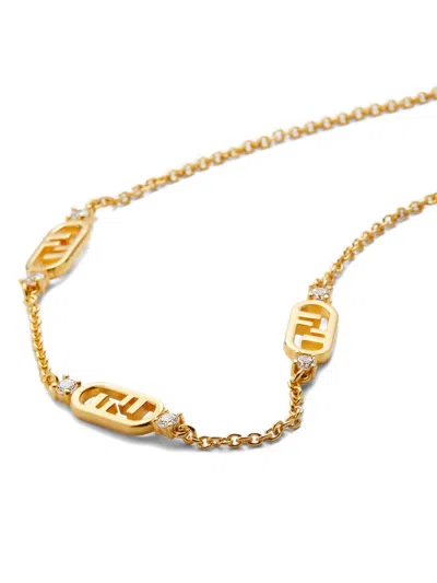 Fendi O'lock Necklace In Gold