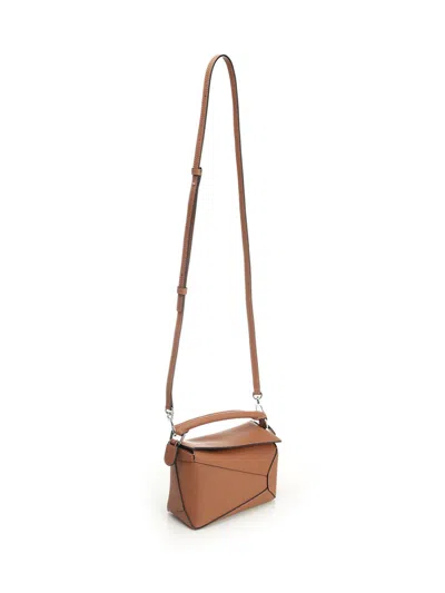 Loewe Mini Puzzle Edge Geometric-panel Tote Bag In Brown