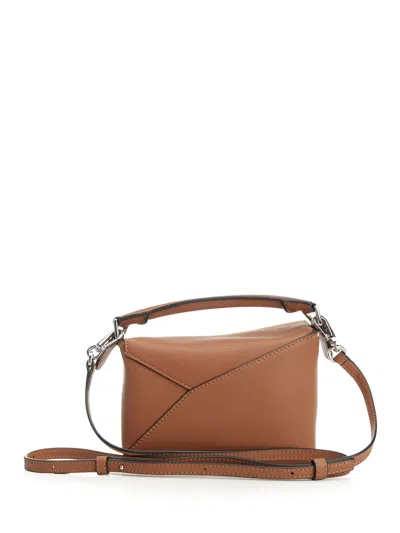 Loewe Mini Puzzle Edge Geometric-panel Tote Bag In Brown