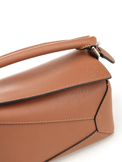 Loewe Mini Puzzle Edge Geometric-panel Tote Bag In Brown