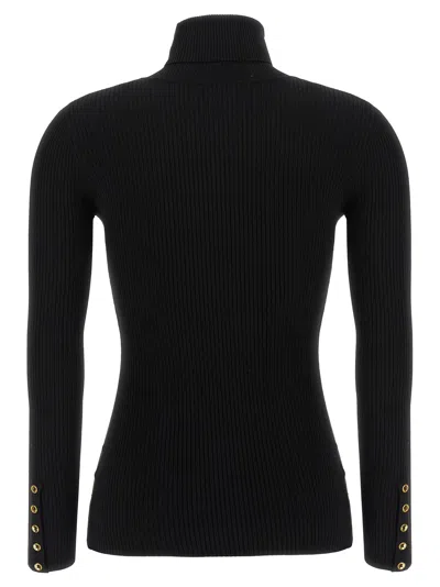 Elisabetta Franchi Ribbed Turtleneck Sweater Sweaters And Cardigans Black In Black