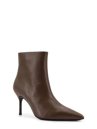 Staud Sebastian Leather Ankle Boots In Brown