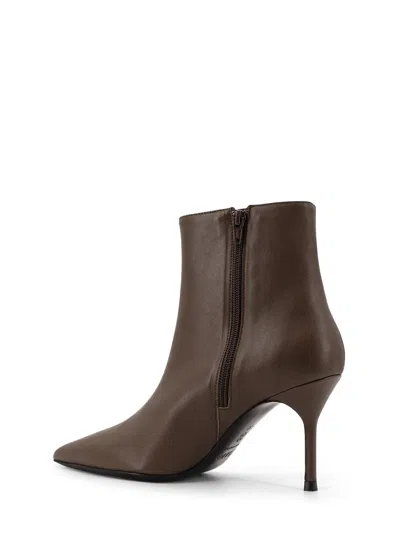 Staud Sebastian Leather Ankle Boots In Brown