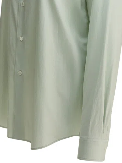 Auralee Light Khaki Cotton Shirt In Green