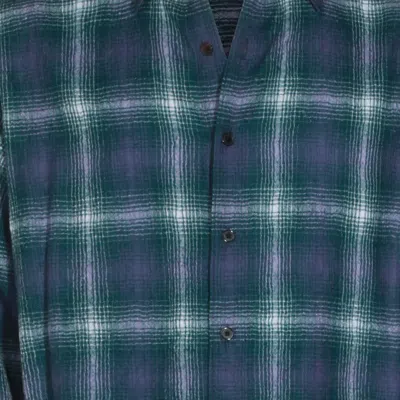 Auralee Checked Long Sleeve Button-down Shirt In Blue