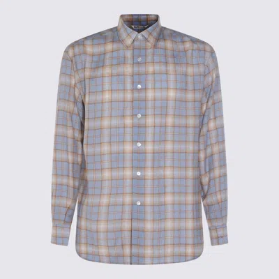 Auralee Lightweight Checked Long Sleeve Shirt In Blue