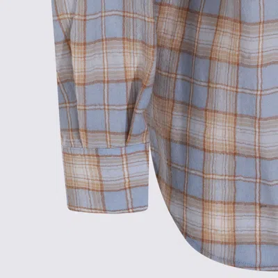 Auralee Lightweight Checked Long Sleeve Shirt In Blue