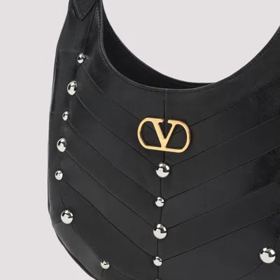 Valentino Garavani Hoboho Hobo Bag In Chevron-patterned Nappa Leather With Studs
