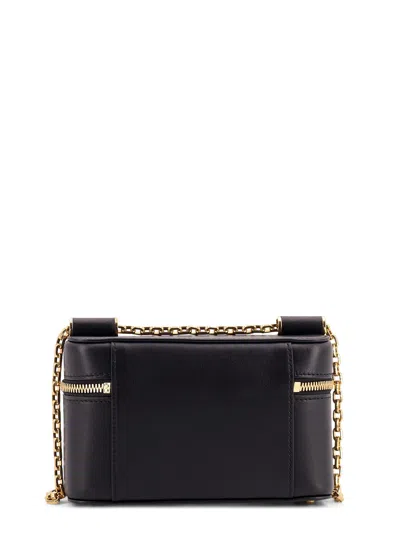 Dolce & Gabbana Sicily Leather Shoulder Bag With Metal Logo Tag In Black