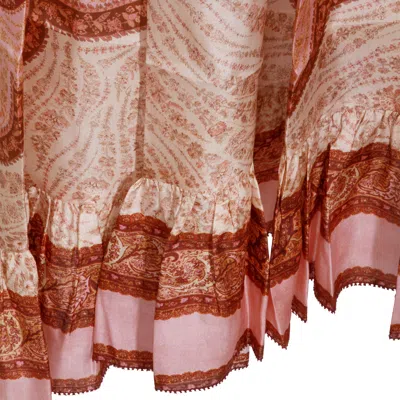 Zimmermann Wanderlust Patterned Silk Maxi Skirt In Brown