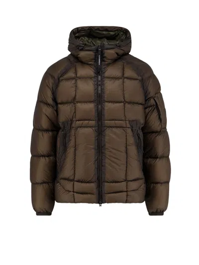C.p. Company Matte Micro-ripstop Nylon Down Jacket In Brown