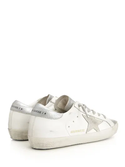 Golden Goose Super-star Leather Upper And List Suede Star Laminated Suede Toe And Heel Sneakers White In Neutral